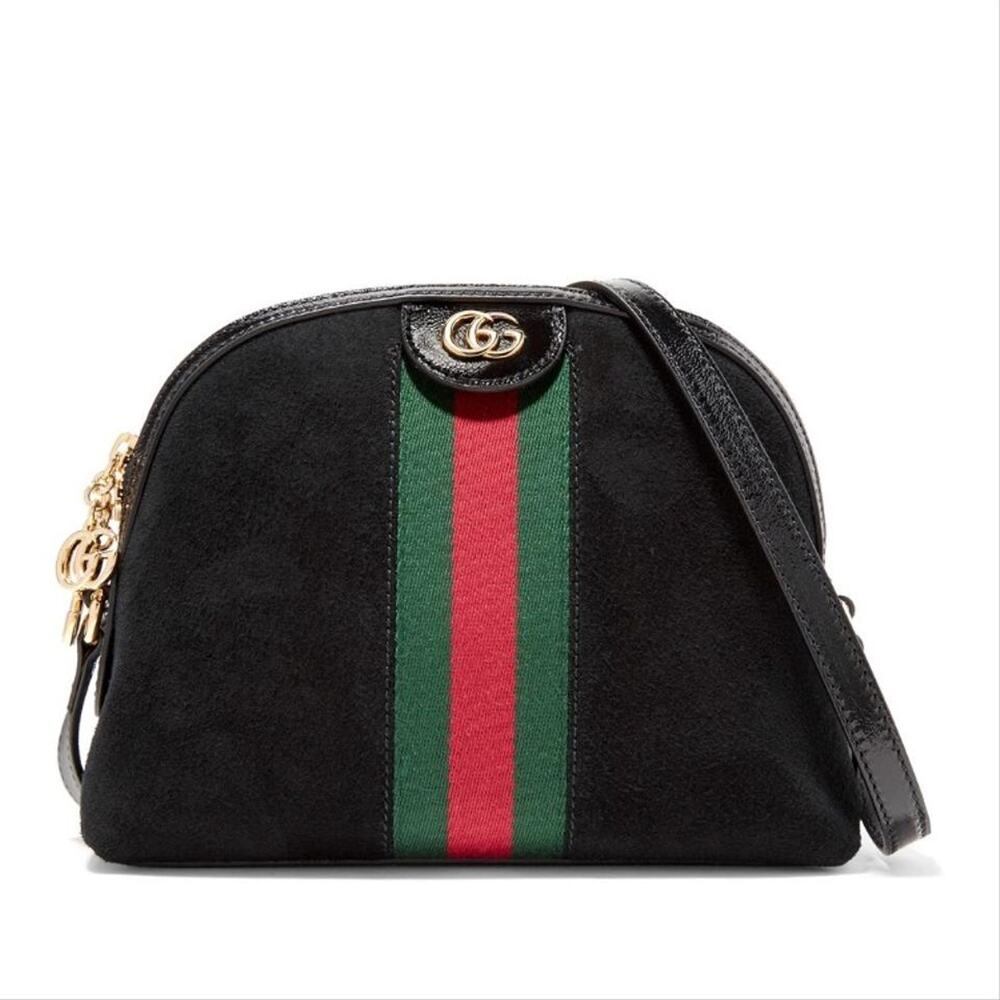 GUCCI Ophidia dome GG logo suede leather bag